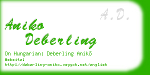 aniko deberling business card